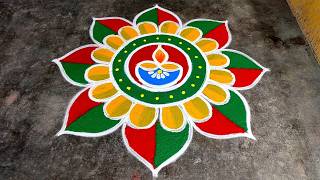 Diwali big rangoli designsDeepavali special kolam diwali beautiful rangoliSuper Amazingrangoli [upl. by Vershen]