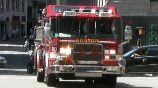 Boston Fire Department Engine 10 with Federal Signal QSiren [upl. by Kamila227]