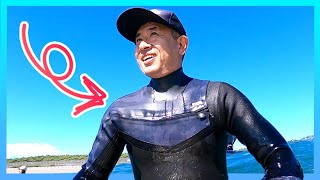 最強のウェットスーツ‼️一瞬で着れてのぼせるくらい暖かい／湘南台風サーフィン vlog374 [upl. by Joacimah]