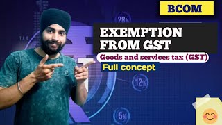 exemption from gst bcom  Exempted goods and services  BcomBBACainter [upl. by Inatirb]