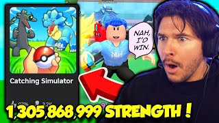 I Got 1305868999 Strength AND CAUGHT INSANE PETS In Catching Simulator [upl. by Atinram]