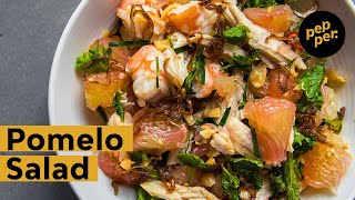 Thai Pomelo Salad Recipe Anyone Can Make This Easy Refreshing Thai Salad  Pepperph [upl. by Neelik]