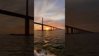 This Sunshine Skyway sunset cruise was breathtaking 😍 🌅 Florida StPete Clearwater Sunset [upl. by Polik]