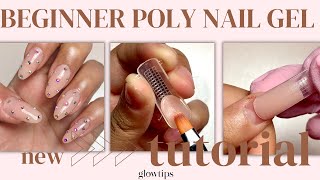 💅BEGINNER POLY NAIL GEL TUTORIAL How To Do Nail Extensions Using GLOWTIPS Poly Nail Gel CC [upl. by Odnalo456]