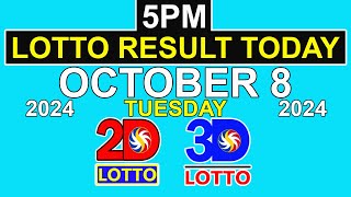 5pm Lotto Result Today October 8 2024 Tuesday PCSO [upl. by Herwig830]