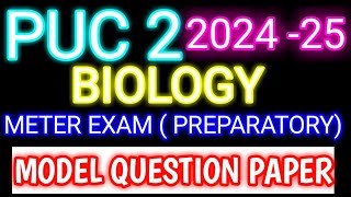 2nd PUC Biology model question paper midterm exam 2024 [upl. by Buschi174]