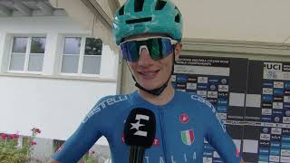 Giulio Pellizzari  Interview at the start  World Championships U23 Road Race Zürich 2024 [upl. by Natsrik742]