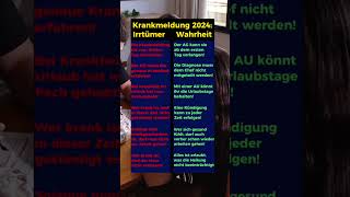 Irrtümer vs Wahrheit Krankmeldung [upl. by Ecirehs]