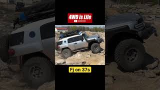 Toyota FJ cruiser on 37s Offroad climbing rock [upl. by Atirb]