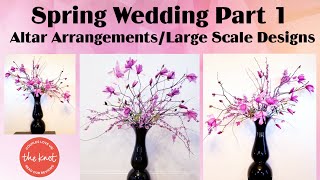 Spring Wedding Part 1 Altar Arrangements Large Scale Design  Black Pink Wedding Theme [upl. by Aneloc]