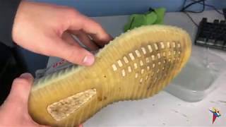 HOW TO  Yeezy 350 blue tint yellow sole clean up 👟 [upl. by Mccartan]