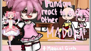 Fandoms react to each other  55  PMMM  Madoka  magical girls  completed [upl. by Aborn]