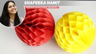 Paper Crafts How to make a Paper Honeycomb Ball DIY 2017 [upl. by Gee33]