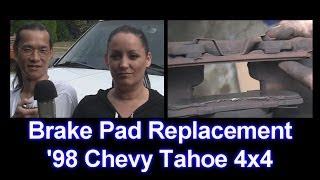 How We Changed Front Brake Pads on a 98 Chevy Tahoe 4x4 [upl. by Mitzie]