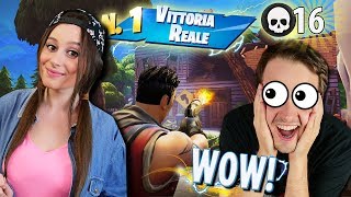 DEVO USCIRE E LA MIA RAGAZZA VINCE CON 16 KILL SU FORTNITE [upl. by Zaob]