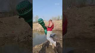 Farm Irrigation Process  Pumping Water Into a Pond [upl. by Ardnasela]