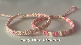 How to make easy rose bracelet  yarnivora [upl. by Mendez]