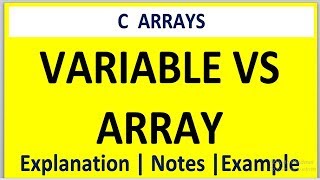 Difference between variable and array in C programming [upl. by Ynney]