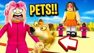 PETS play SQUID GAME in Roblox BROOKHAVEN RP [upl. by Adihsaar]