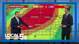 Severe weather coverage as historic wind storm hits Iowa Dec 15 2021 [upl. by Ardnassela206]