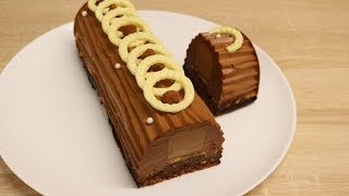 BÛCHE AU CHOCOLAT PRALINÉ FACILE CUISINERAPIDE [upl. by Chemesh512]