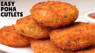 10MINUTE POHA CUTLET Recipe  Easiest Cutlet Recipe Ever Hindi [upl. by Hnaht942]