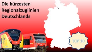 Br111 Fan Top 10 Die kürzesten Regionalzuglinien Deutschlands 2020 [upl. by Kondon685]