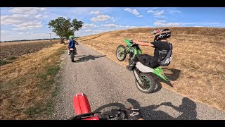 Last ride on our old bikes I whellies amp fire I kx 144 cr80 kxf 250 [upl. by Isiahi]