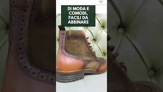 Scarpe alte bicolore da uomo [upl. by Airdnaid]