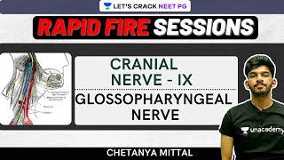 Rapid Fire Sessions  Cranial Nerve  IX  Glossopharyngeal Nerve  NEET PG 2021  Chetanya Mittal [upl. by Ahsyad548]