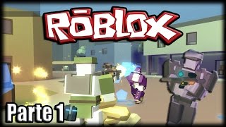 Jogando Roblox Polyguns  Robôs Ninjas com Armas  Parte 1 [upl. by Einnahpets]