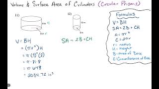 Volume amp Surface Area of Cylinders [upl. by Kara-Lynn]