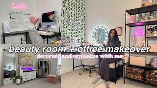 Extreme Room Makeover aesthetic office  beauty room transformation  Living Alone at 20 [upl. by Heurlin458]