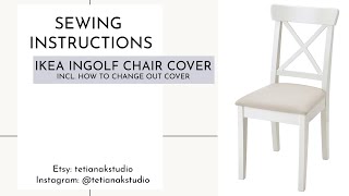 Ikea Ingolf Chair Cushion Cover Sewing and Replacement Instructions  Tetiana K Studio [upl. by Yrellih]