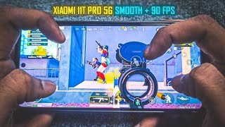 XIAOMI 11T PRO 5G SMOOTH90 FPS TESTHANDCAM  MI 11T PRO amp 4 FINGER GYROSCOPEPUBG MOBILE BGMI [upl. by Muhcon983]