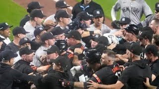 Benches clear in YankeesOrioles after rookie Heston Kjerstad takes pitch to helmet [upl. by Mccormick698]