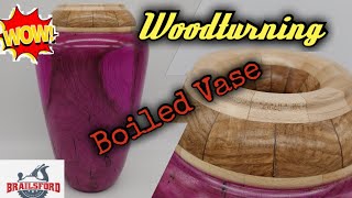 Finishing A White Oak Vase Deep Hollowing On Wood Lathe part 2 [upl. by Onibas]