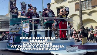 The 2024 Anaheim Ducks cavalcade on Ducks Day at Disney California Adventure Park [upl. by Muldon709]