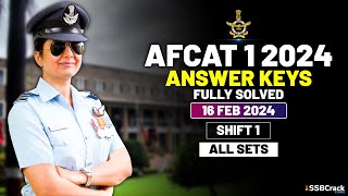 AFCAT 1 2024 Exam  Answer Keys Fully Solved  16 February 2024  Shift 1 All Sets [upl. by Uis]