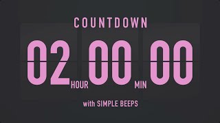 2 Hours Countdown Flip Clock Timer  Simple Beeps 💕🖤 [upl. by Mordecai]