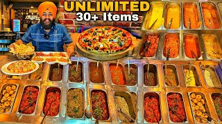 30 Items wala UNLIMTED FOOD Buffet Veg amp Non Veg  Unlimited Pizza  Street Food India [upl. by Enela189]