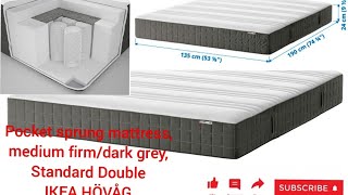 HOVÅG IKEA Pocket sprung mattress medium firmdark grey Standard Double [upl. by Kery]