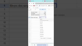 Binom dist range function in excel  Binom dist range formula in excel [upl. by Kinsman]