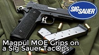 Magpul MOE 1911 Grips on a Sig Sauer 1911 TacOps [upl. by Den]