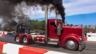 Insane Bobtail Semi Drag Racing action at the 2023 Over The Top Diesel Showdown Onaway Michigan [upl. by Beyer]