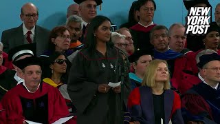 Harvard student goes off script in commencement speech to rip school as more than 1000 walk out [upl. by Kendre]