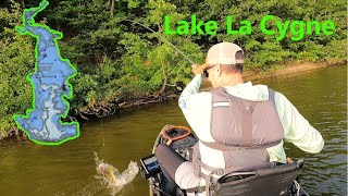 Fishing A Power Plant Lake In The Middle Of The Summer Kayak Bass Fishing La Cygne [upl. by Adiol]