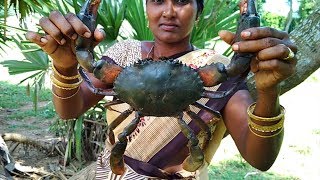 Worlds Biggest Live Mud Crab Curry  Giant MudCrab Cooking in my village  Indian Crab Recipe 2017 [upl. by Arly791]