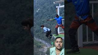 Bungee jumping with height 💪💯trending adventure funny trampoline ytshorts shortfeed [upl. by Yesteb]