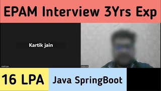 EPAM 3 Years Interview Experience  Java Spring Boot [upl. by Leland]